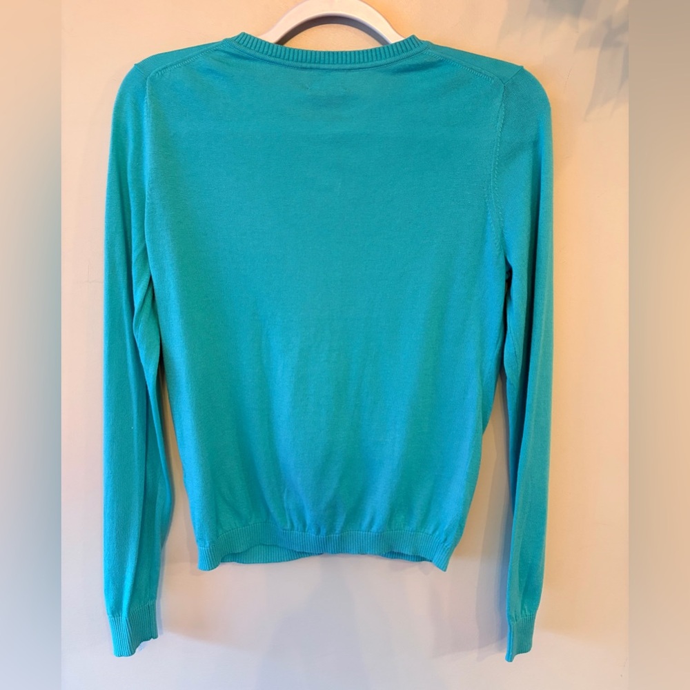 Lord & Taylor Petite Aqua Cotton Modal Cardigan - Picture 7 of 7